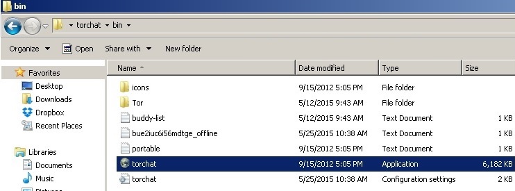Dossier TorChat sous Windows